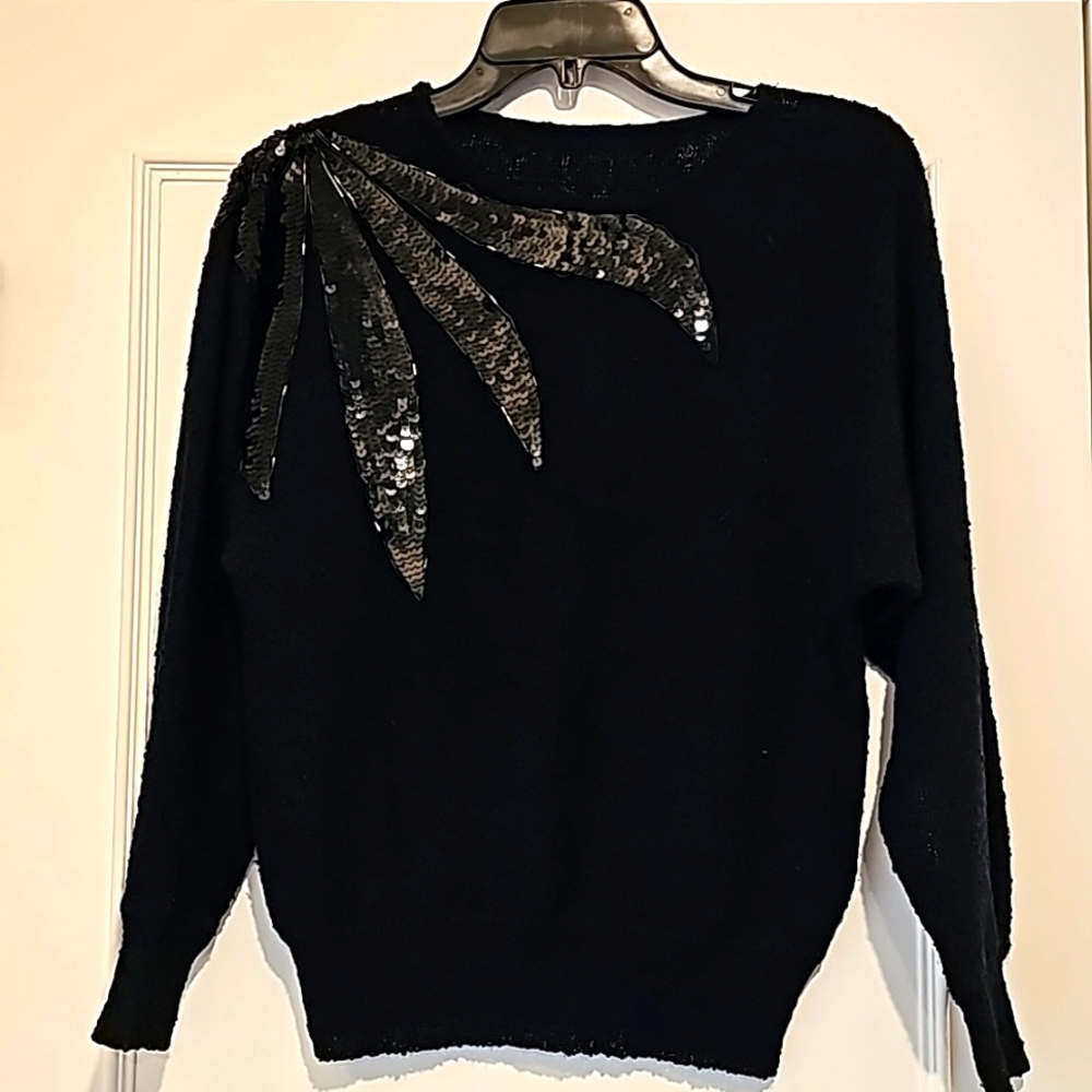 Black sequined sweater
